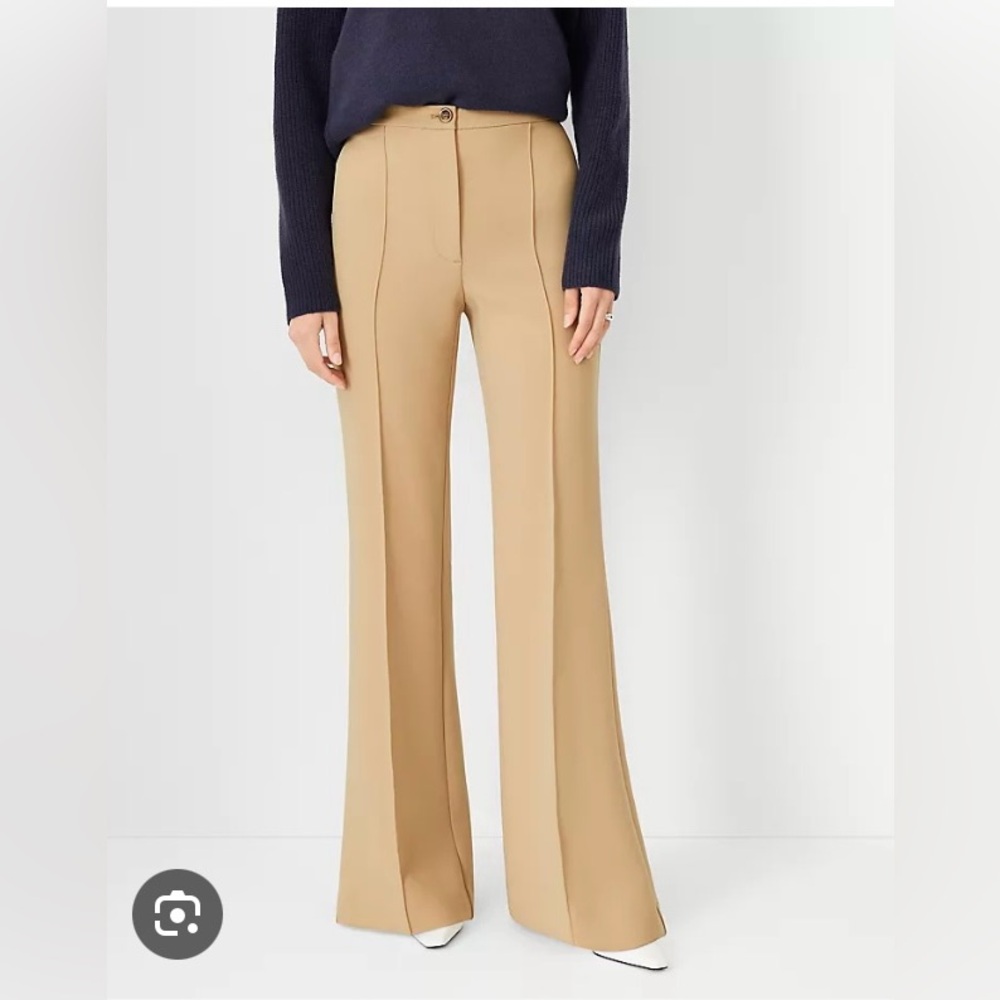 Ann Taylor Tan Flare Trouser Pants 4P